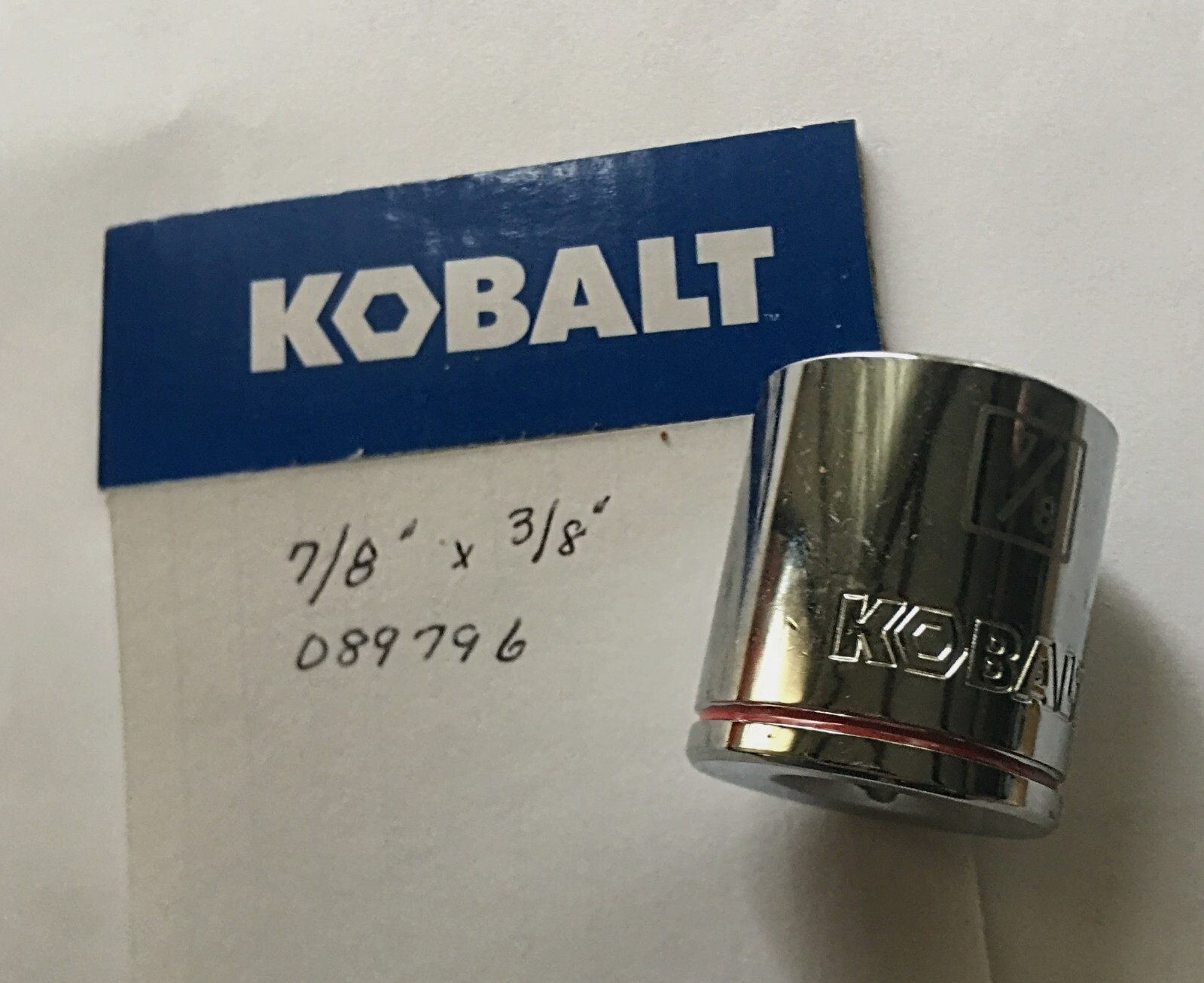 KOBALT 7/8"  x  3/8" DR  STANDARD SOCKET  12 Point  # 089796 Free USA Shipping