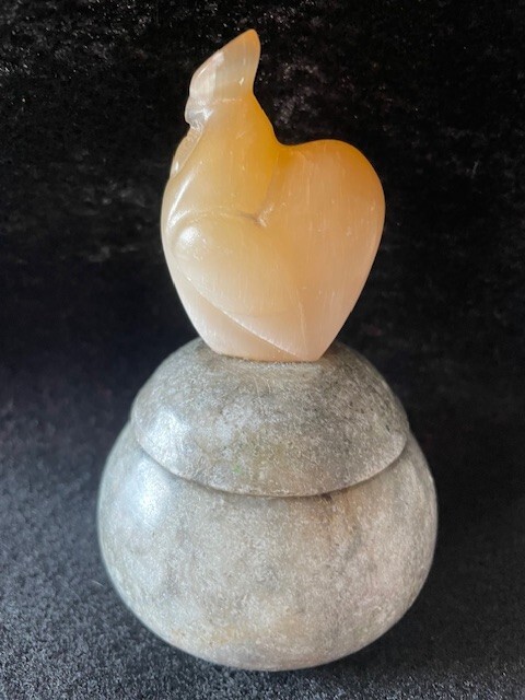 Vintage Trinket Box Made with Alabaster or Selenite