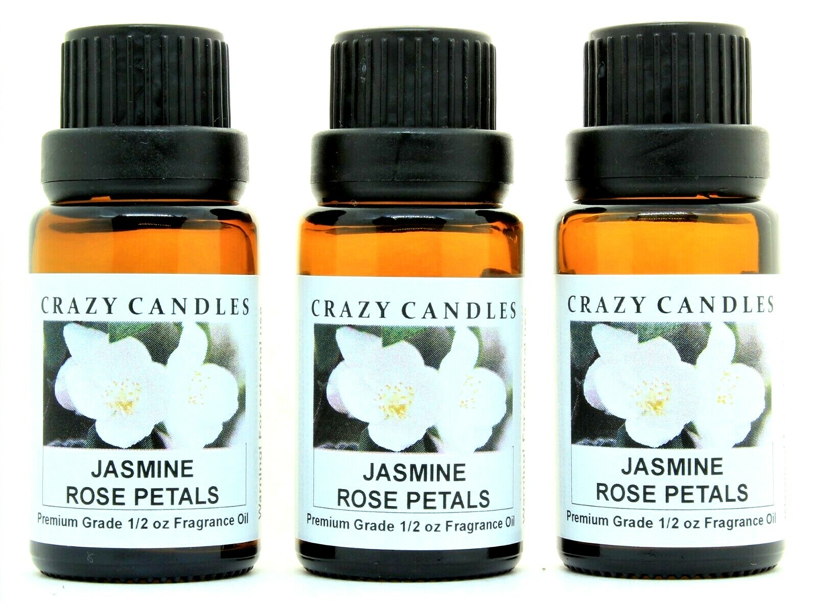3 Jasmine Rose Petals 1/2oz Premium Grade Scented Fragrance Oil Crazy Candles