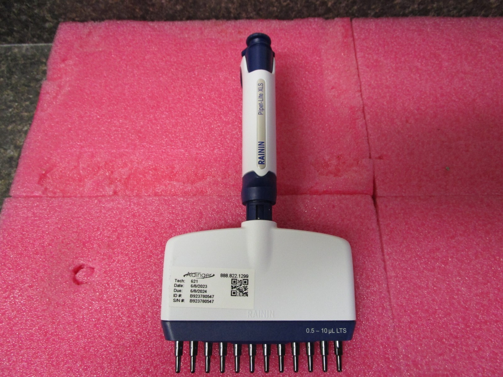 Mettler Toledo Rainin Pipet-Lite XLS L-1 0.5-10uL LTS 12-Channel Pipette RFID