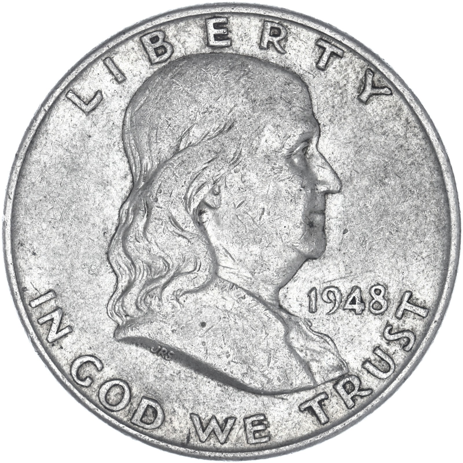 1948 D Franklin Half Dollar Fine 90% Silver See Pics I591