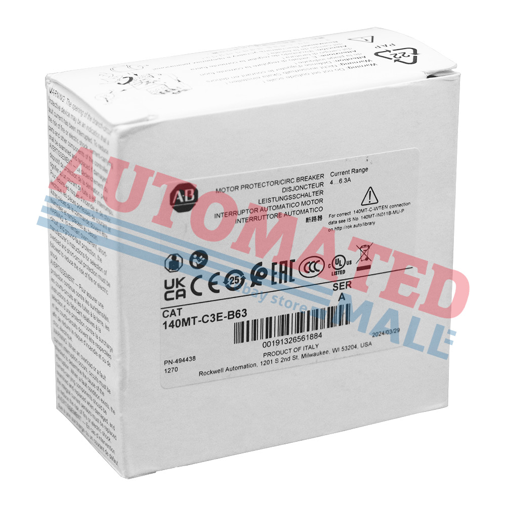 Allen Bradley 140MT-C3E-B63 C Frame, 4 - 6.3A,Motor Protection Circuit Breaker