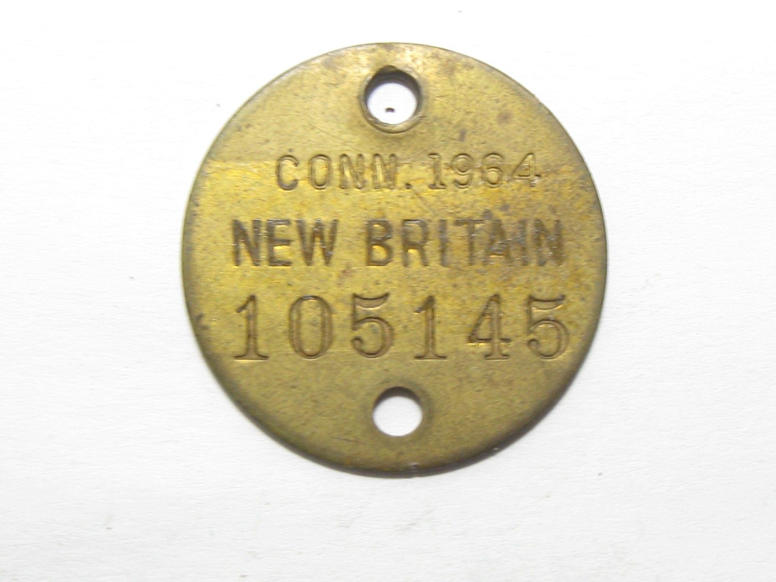 1964 New Britain Connecticut Dog Tax Tag License - #65034