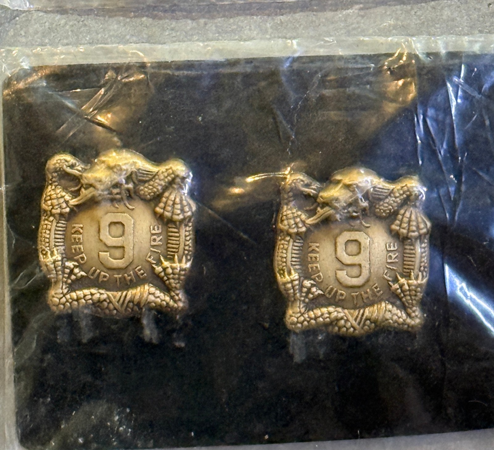 NEW US Army 9th Infantry Regiment Insignia Crest,  KEEP UP THE FIRE, x2 per pack