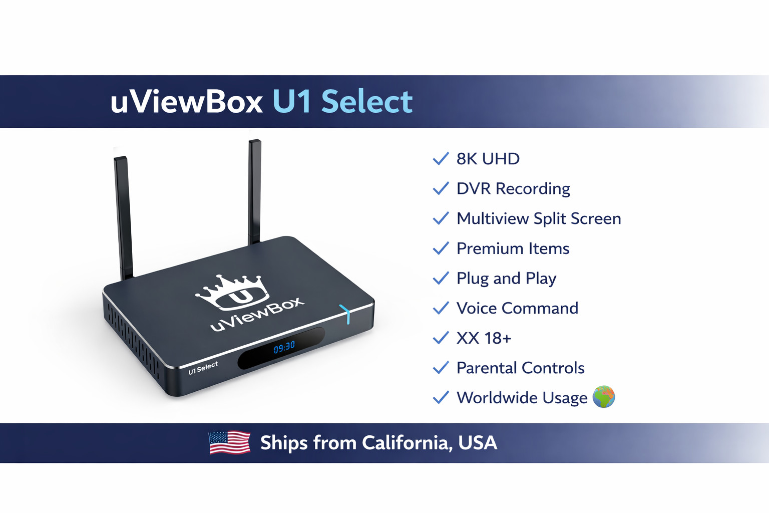 New uViewBox U1 Select, Super Android Top Box. Premium features and Items.