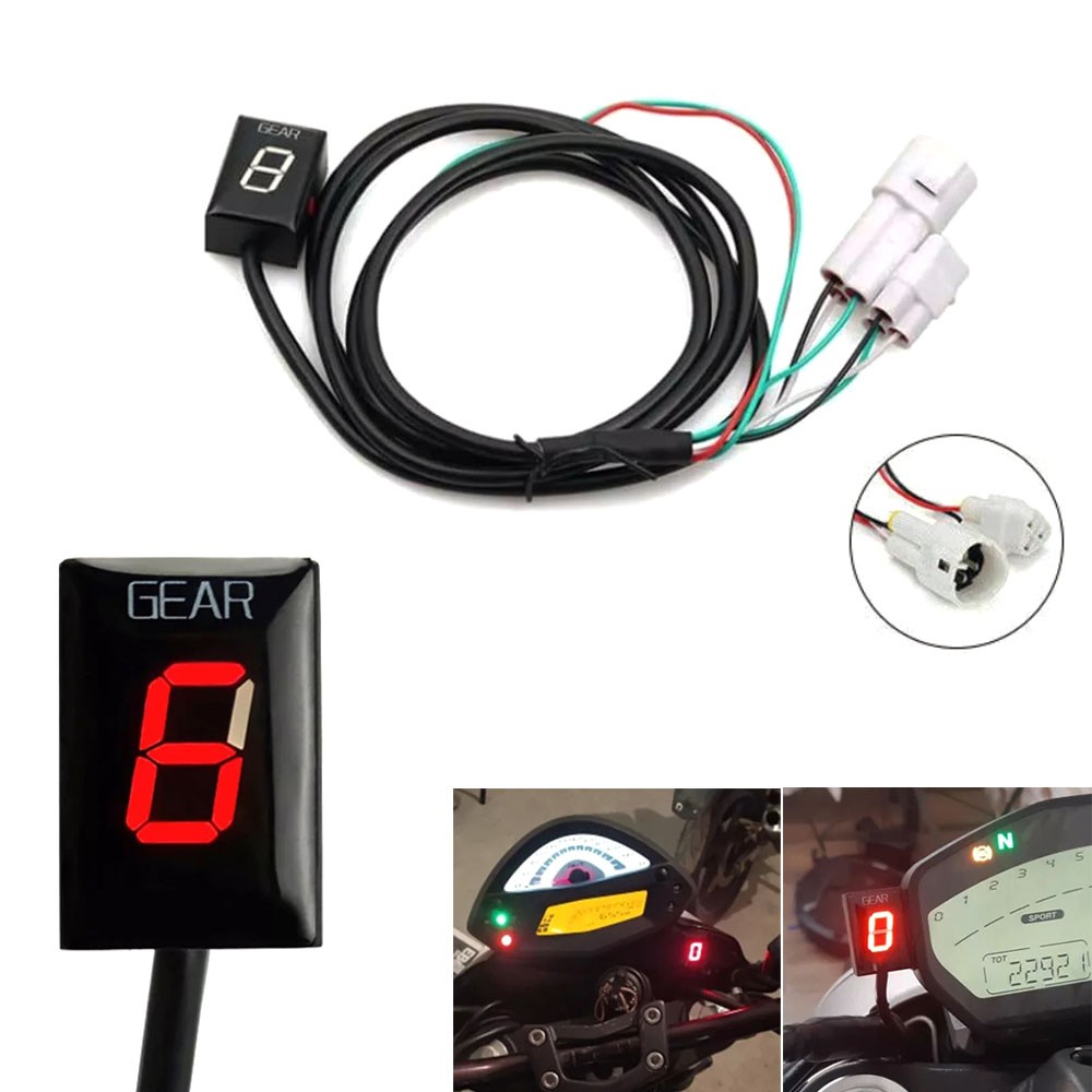 Motorcycle Gear Indicator Red LED for YAMAHA YZF R1 R6 FZ1 FZ6 Wr250r Xjr1300
