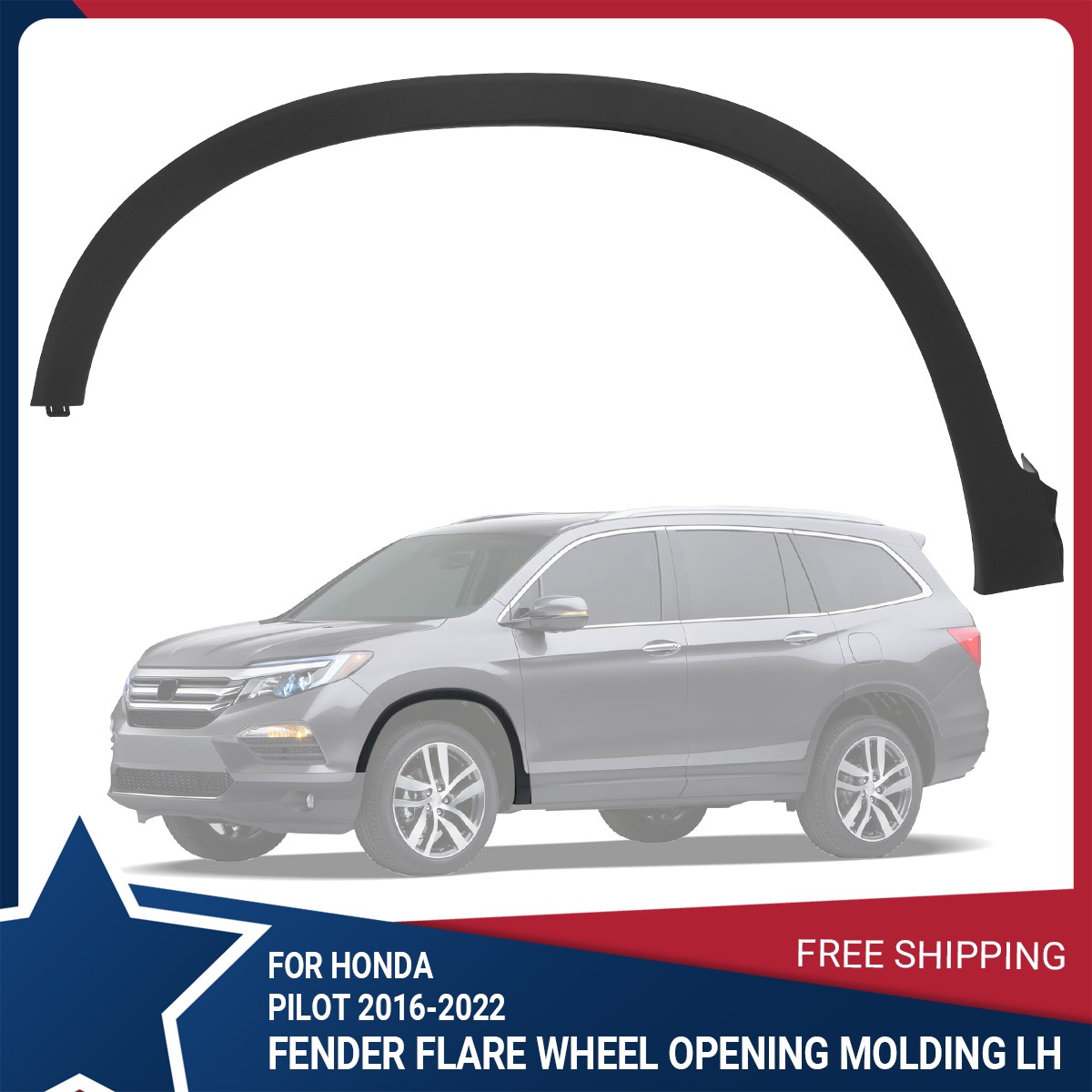 Fender Flare Wheel Arch Molding Trim For 2016-2022 Honda Pilot Front Driver Side