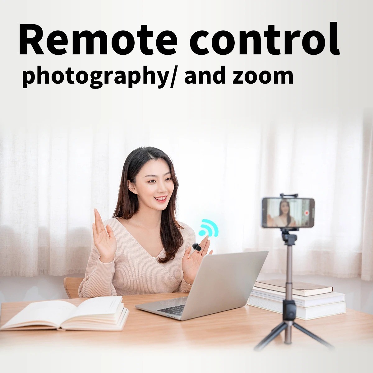 Bluetooth TikTok Remote Scrolling Ring Page Turner Finger Mouse for Phone