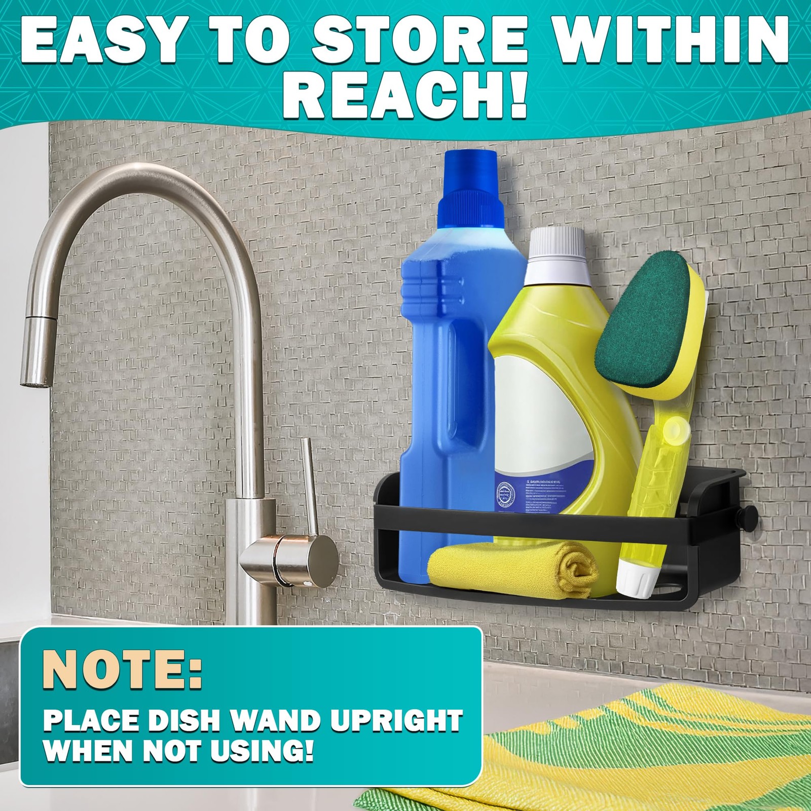 Dish Sponge with Handle – High-Density Absorbent Dish Washing Brush with Hand...