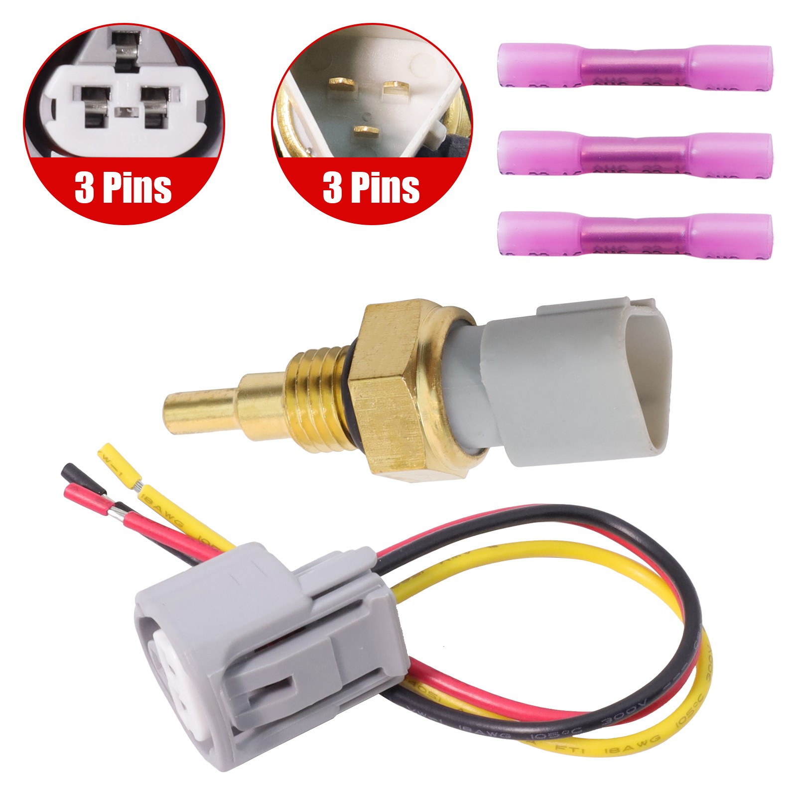 Engine Coolant Temperature Sensor and connector for Subaru Baja