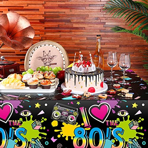 Pack 80s Plastic Party Tablecloth 80's Party Table Cover 80s Birthday 6