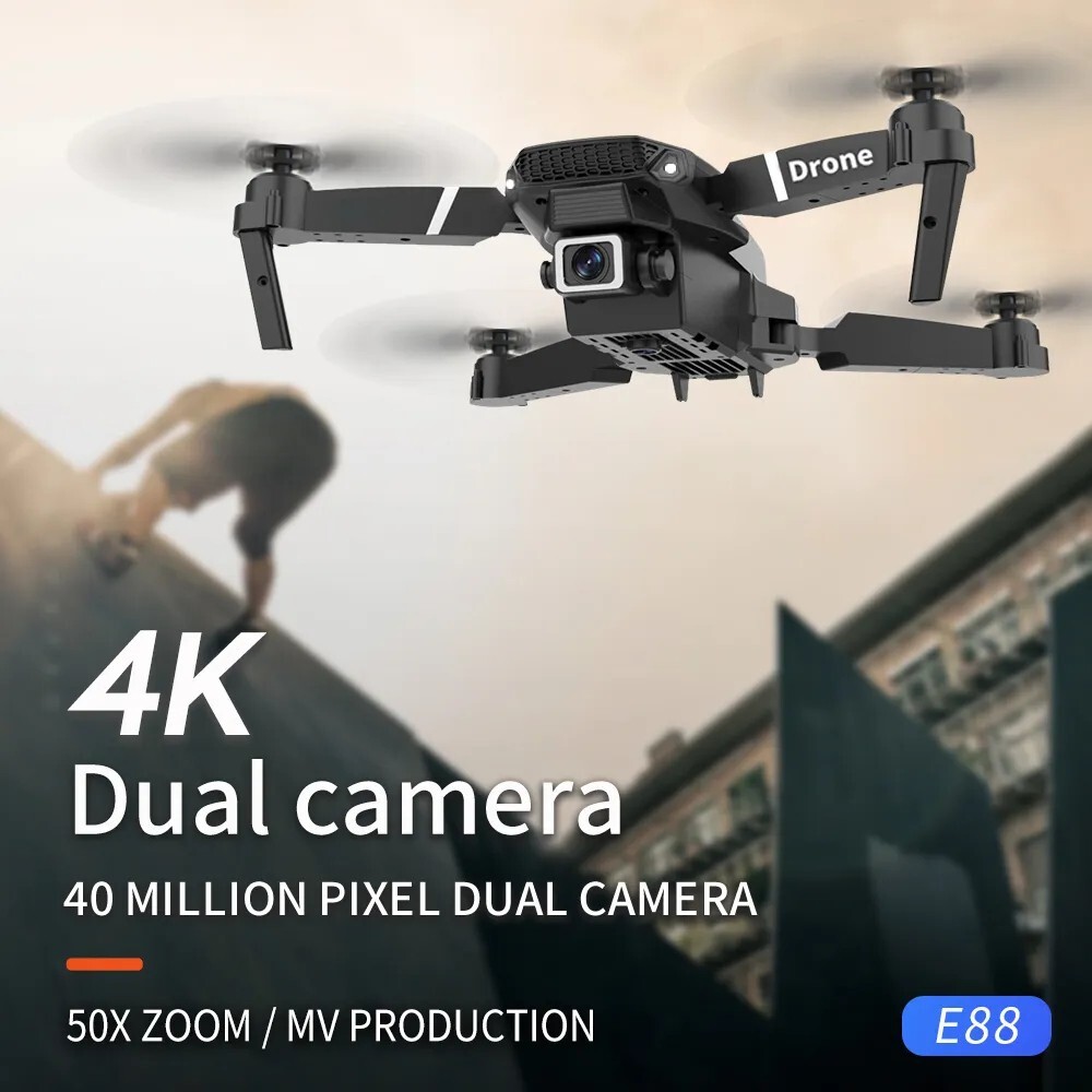 Professional Drone E88 4k wide-angle HD camera Foldable RC Quadrotor