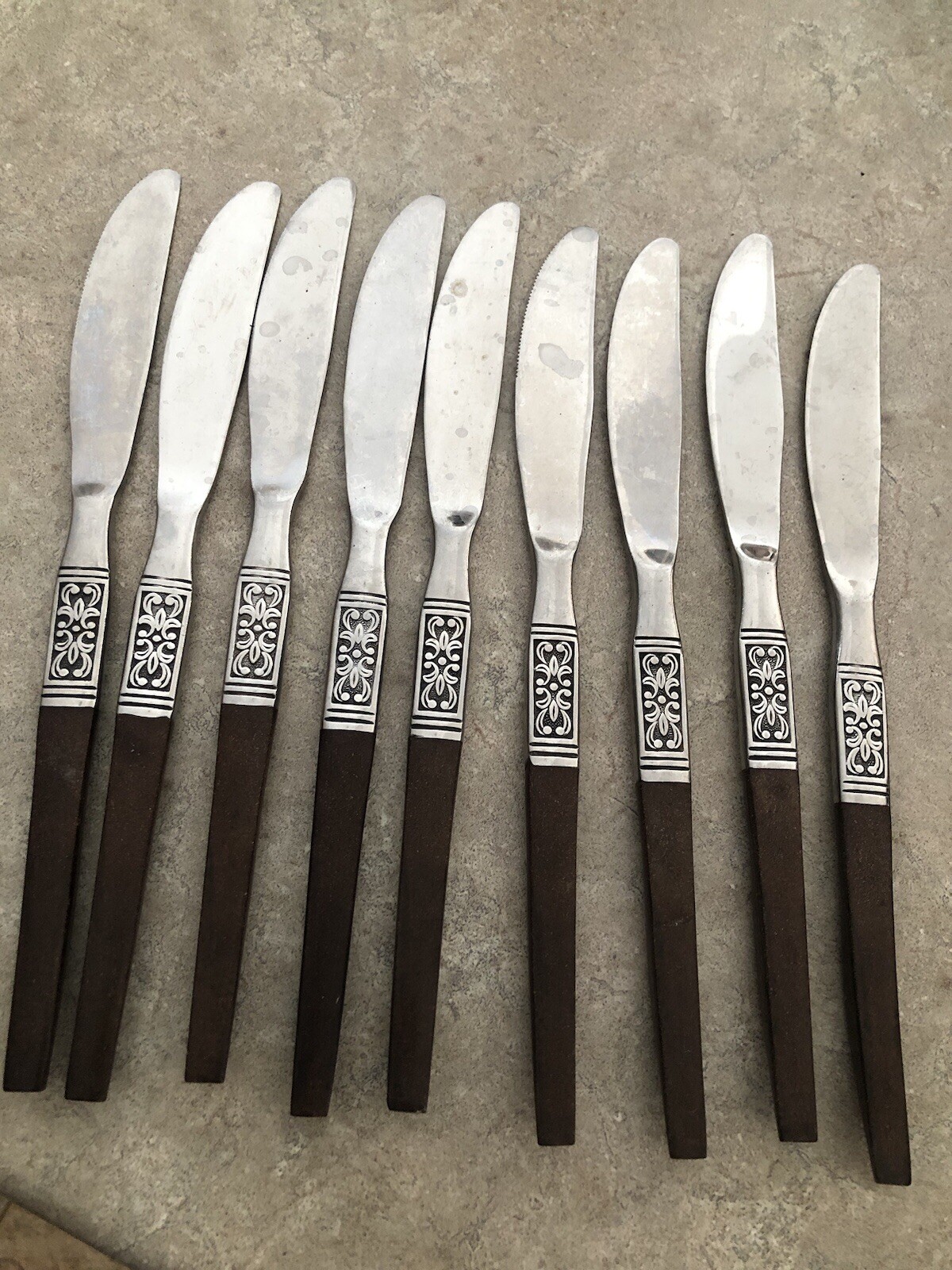 Vintage MCM Eterna La Joya Knives Set of 9 VGUC