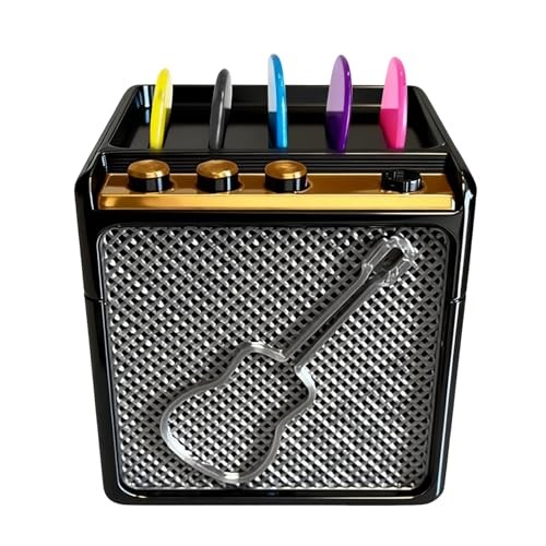 DKE&YMQ Mini Guitar Amp Pick Holder Box – Guitar Pick Storage Case Holds 5