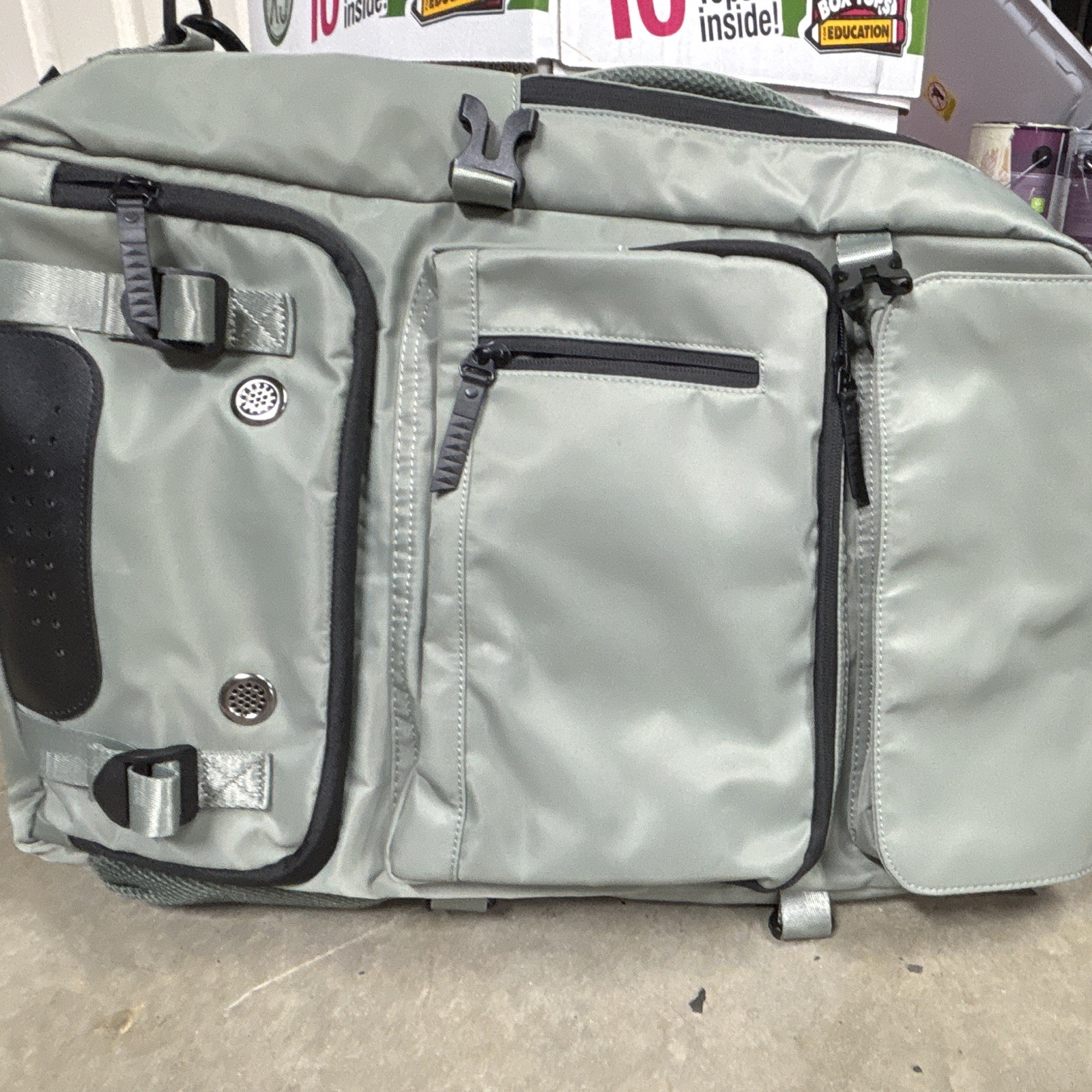 Gray Unisex Adult Backpack Multi-Compartment Zip Pockets, Padded Straps