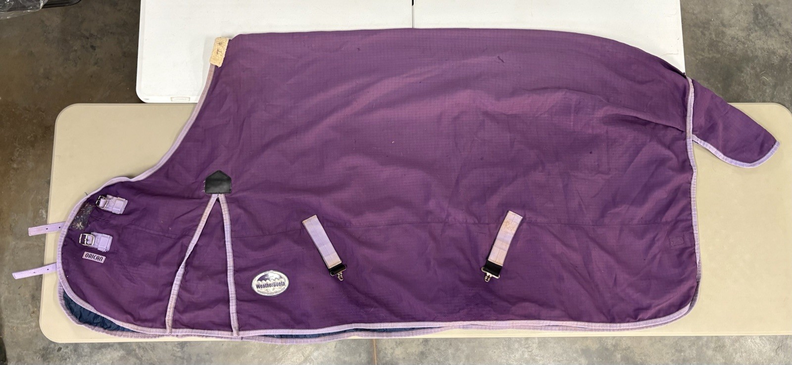 78” Weatherbeeta Original Rain Sheet, Purple, Used, Not Waterproof