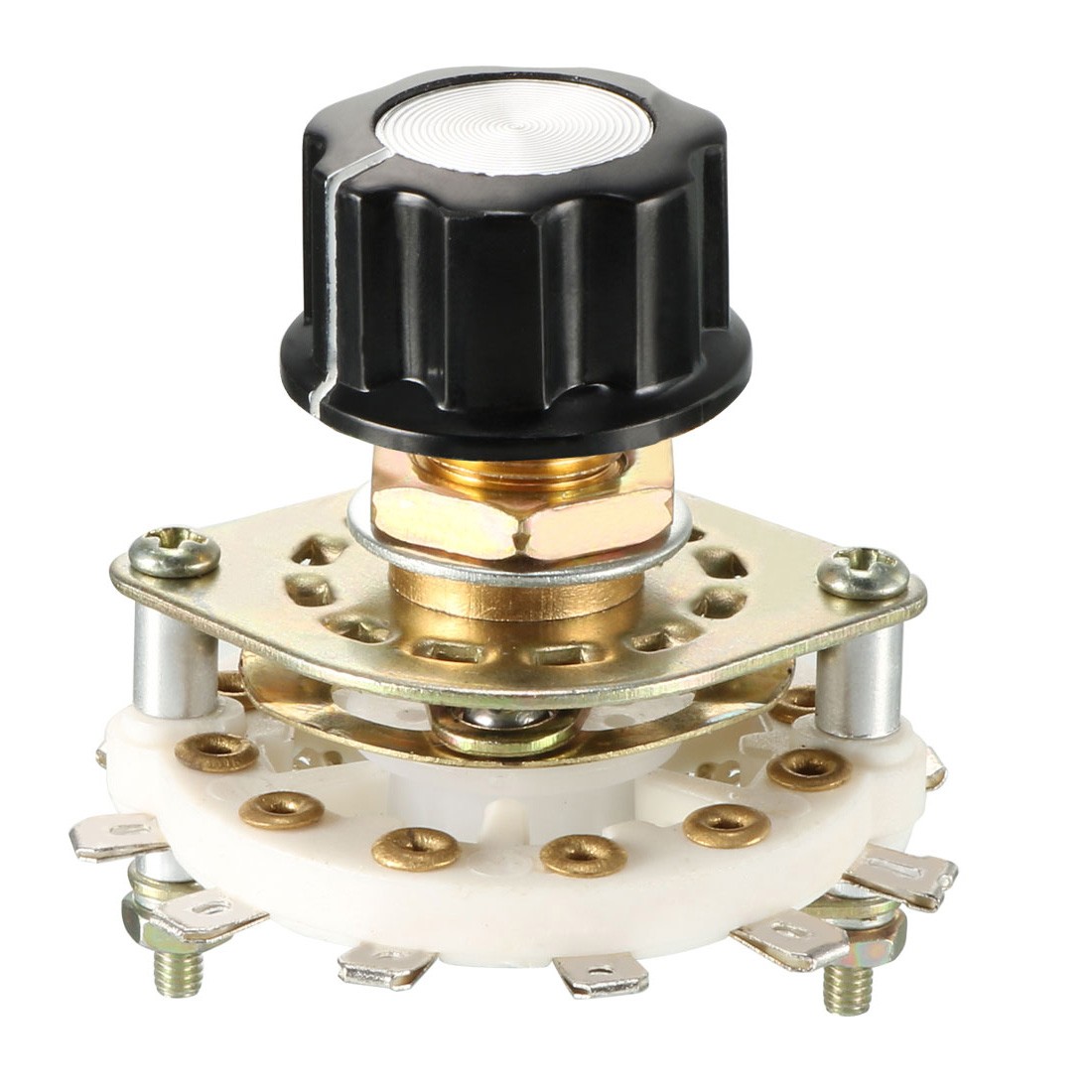1P11T 1 Pole 11 Position 1 Deck Band Channel Rotary Switch Selector with Knobs