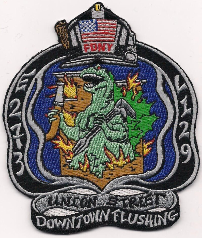 New York City - FDNY Engine-273 / L-129 "Flushing-Blue" (4" x 4.75") fire patch