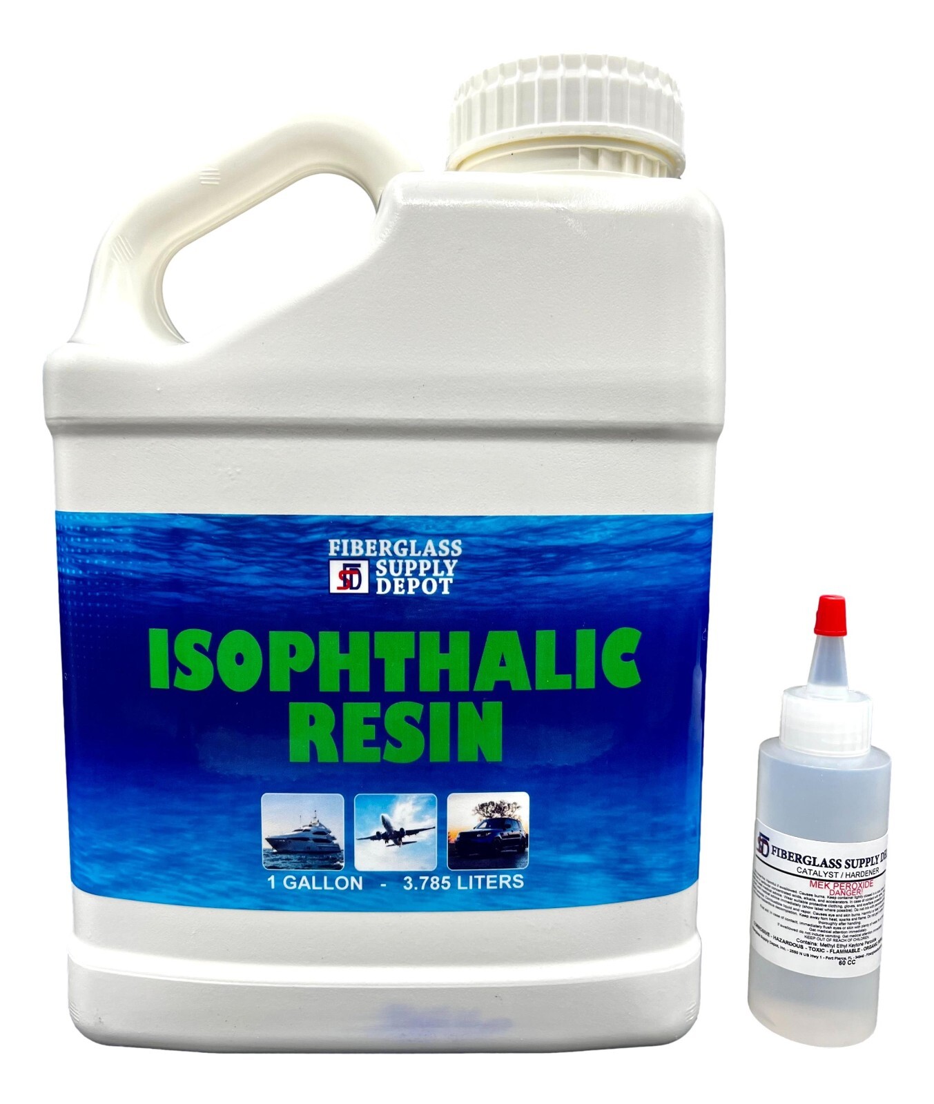 Isophthalic Resin w/hardener for laminating fiberglass mat,biaxle,cloth (Gallon)