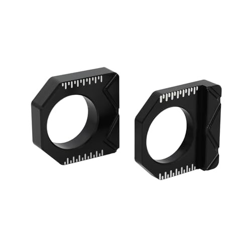 Motorcycle Rear Axle Block 2pcs Chain Adjuster Tensioner Swingarm Spool black