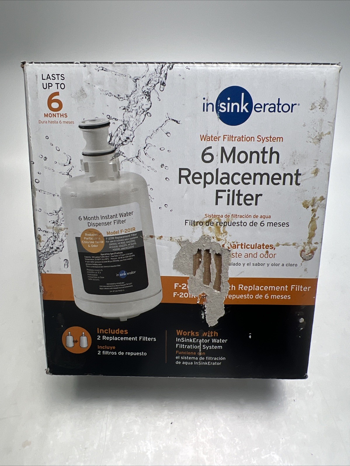 2 Pack InSinkErator F-201R Replacement Water Filter Cartridges