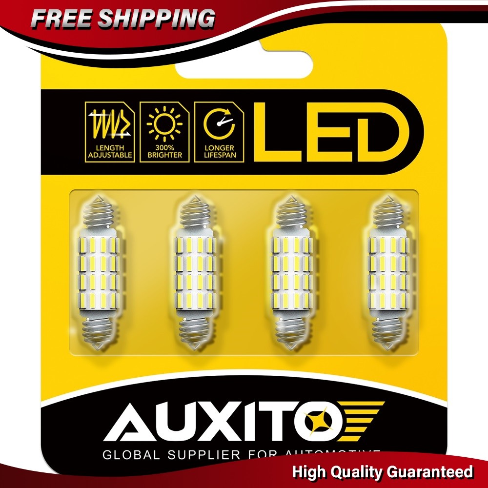 4X AUXITO 39-42mm LED Festoon Bulbs 6500K White 578 211-2 212-2 569 6411 6451