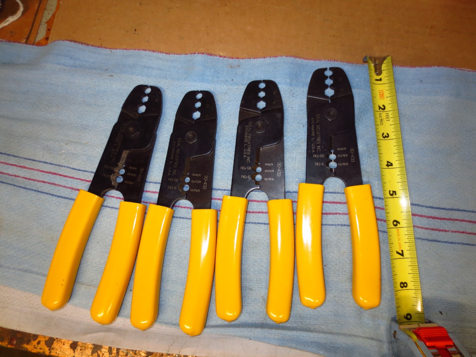 Lot of 4 Ideal 30-433 Crimper, Stripper  Rg-59,  Rg-6, 8" L