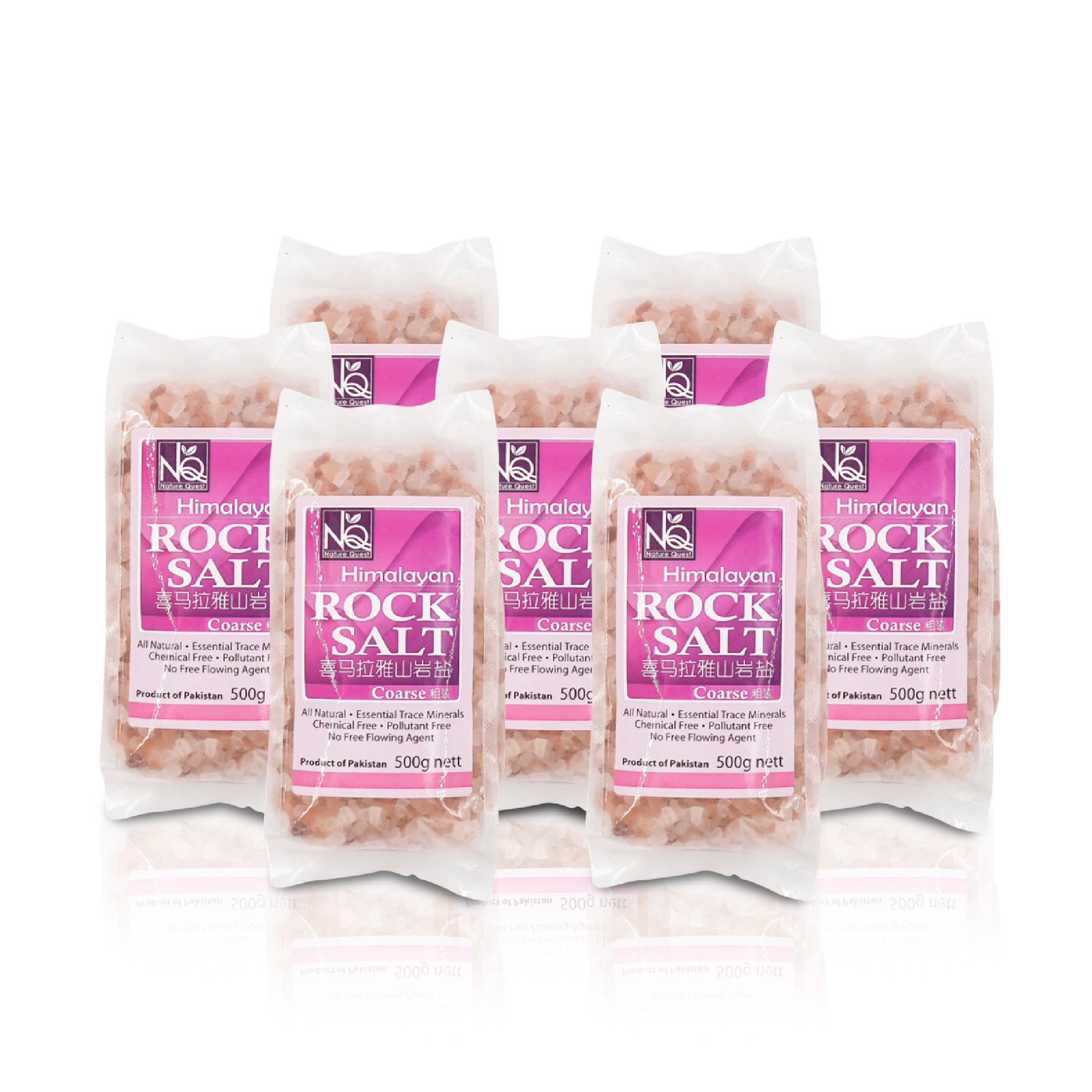100% Pure & Natural Himalayan Rock Salt Coarse 500g, 7 Packs, Country Farm