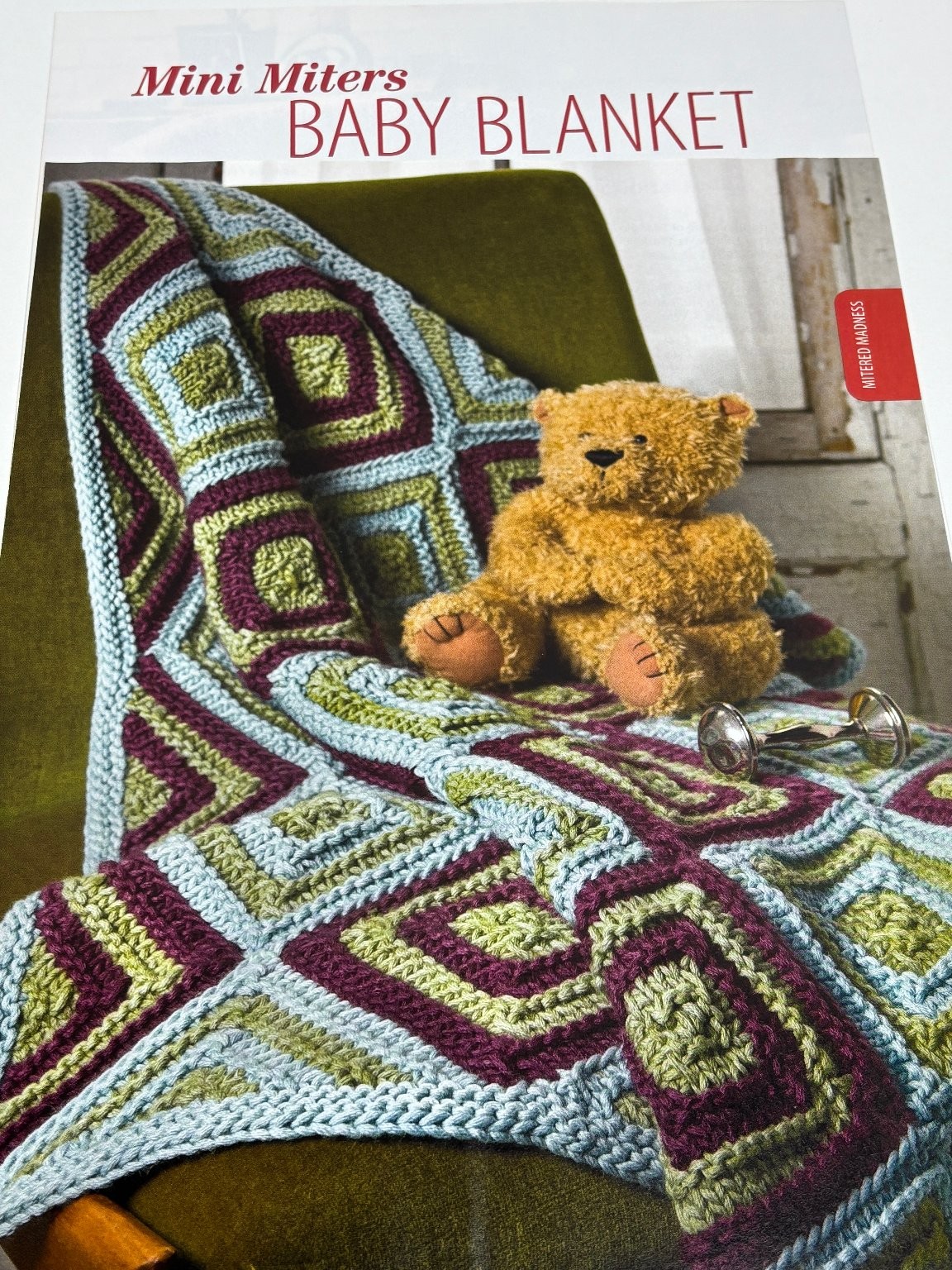 Mini Miters Baby Blanket Knitting Pattern Magazine Pages