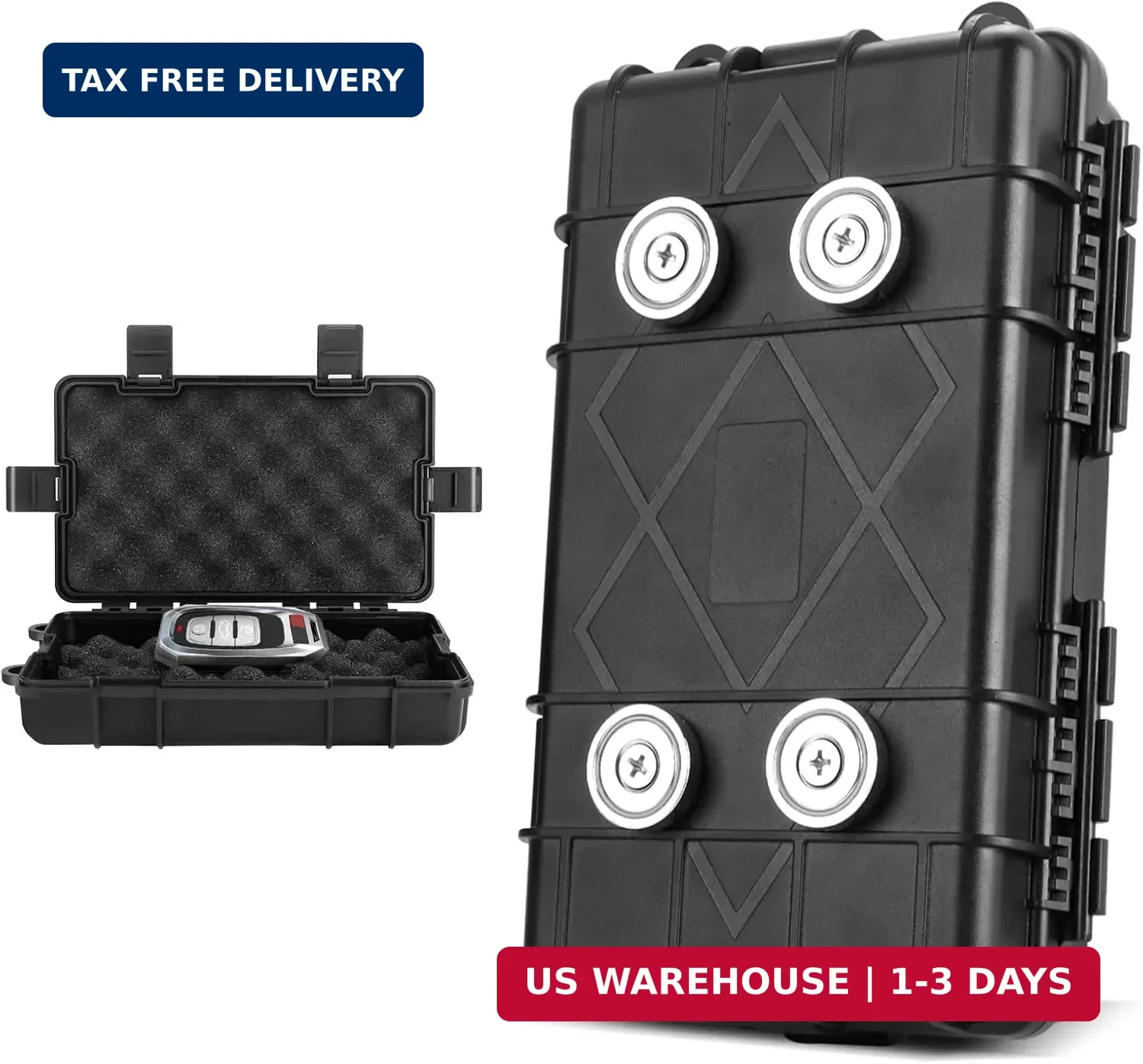 Magnetic Key Box for Under Car - Upgraded Waterproof Large Magnetic Key Holder U