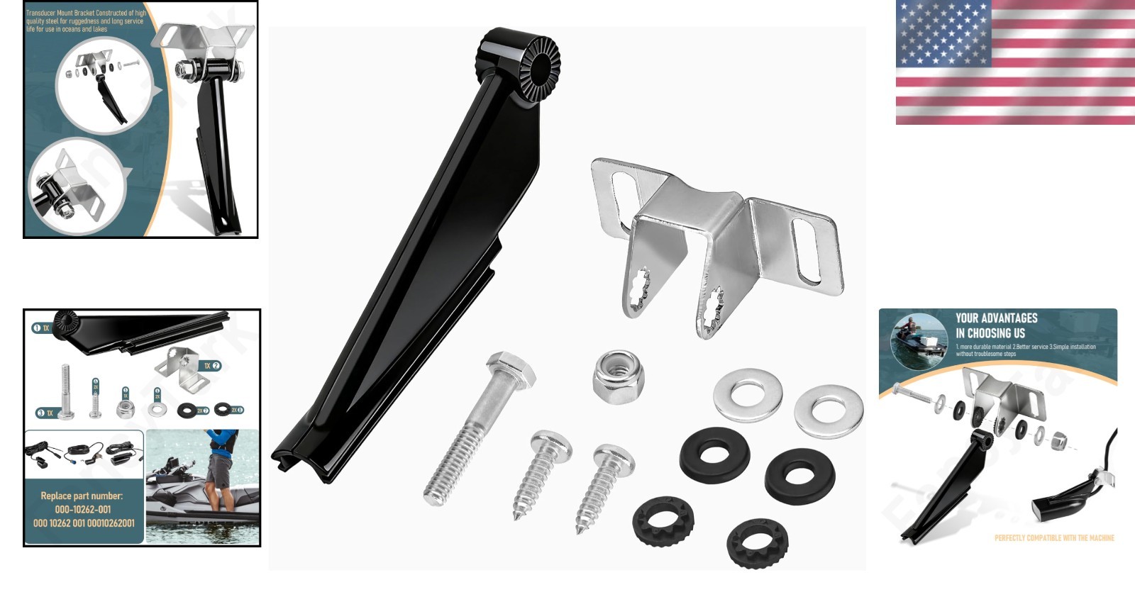 Compatible Transducer Mount Bracket for Down Scan Imaging - Lightweight Design