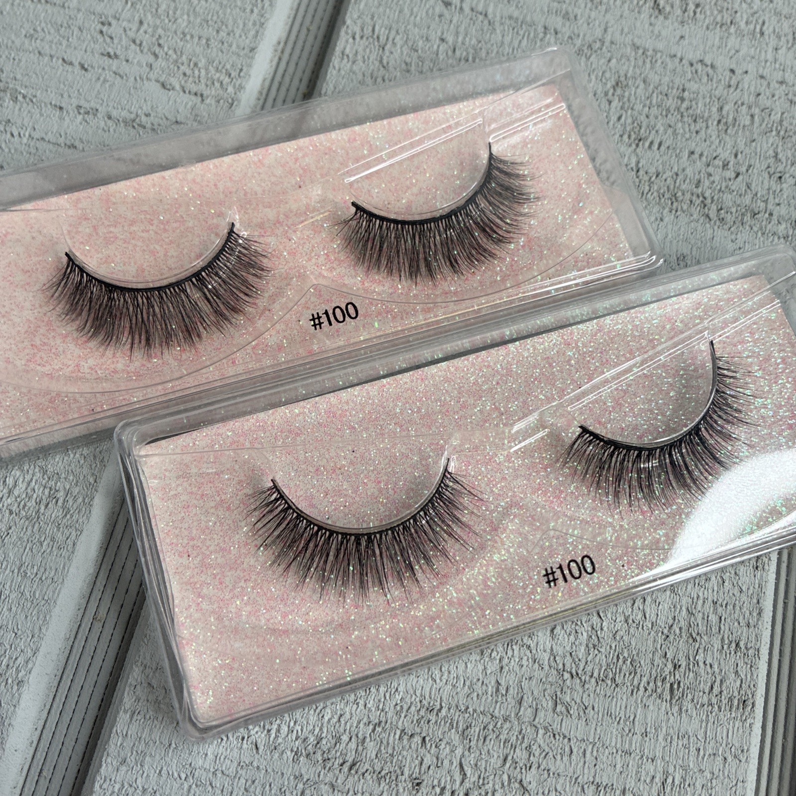 NEW Lot of 2 #100 NATURAL LONG 3D MINK EYELASHES CRUELTY FREE 13MM IN US!!