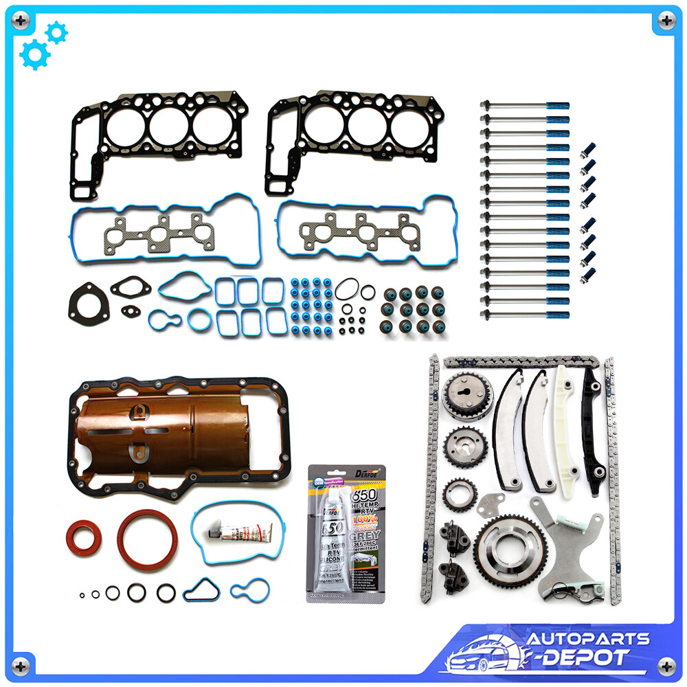 For Dodge Nitro 2007-2009 D3.7L 226CID V6 Full Gasket Set Bolts Timing Chain Kit