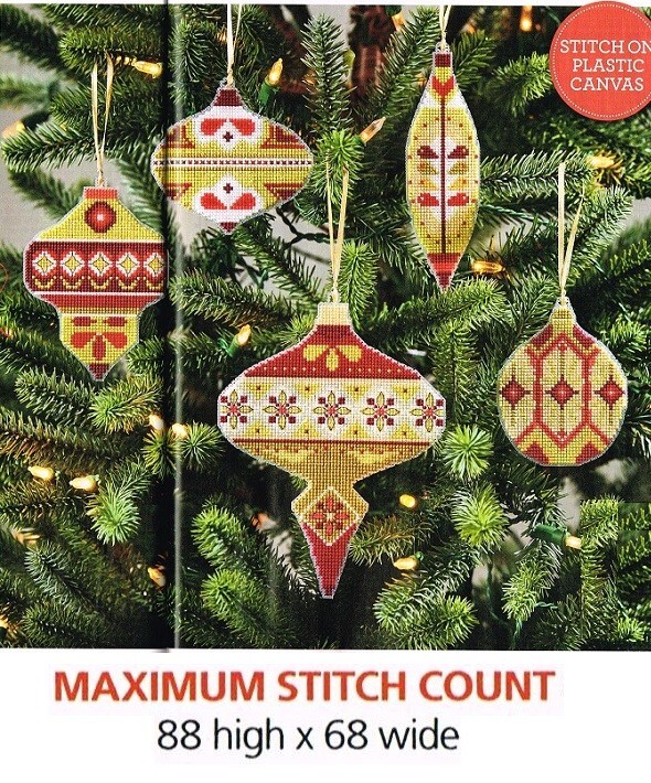RETRO BAUBLES CROSS STITCH PATTERN  ONLY - EQ  PEP