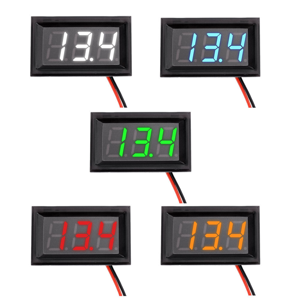 Waterproof Mini LED Digital Voltmeter Voltage Tester Gauge 4.5-30V 0.56" 3 Digit