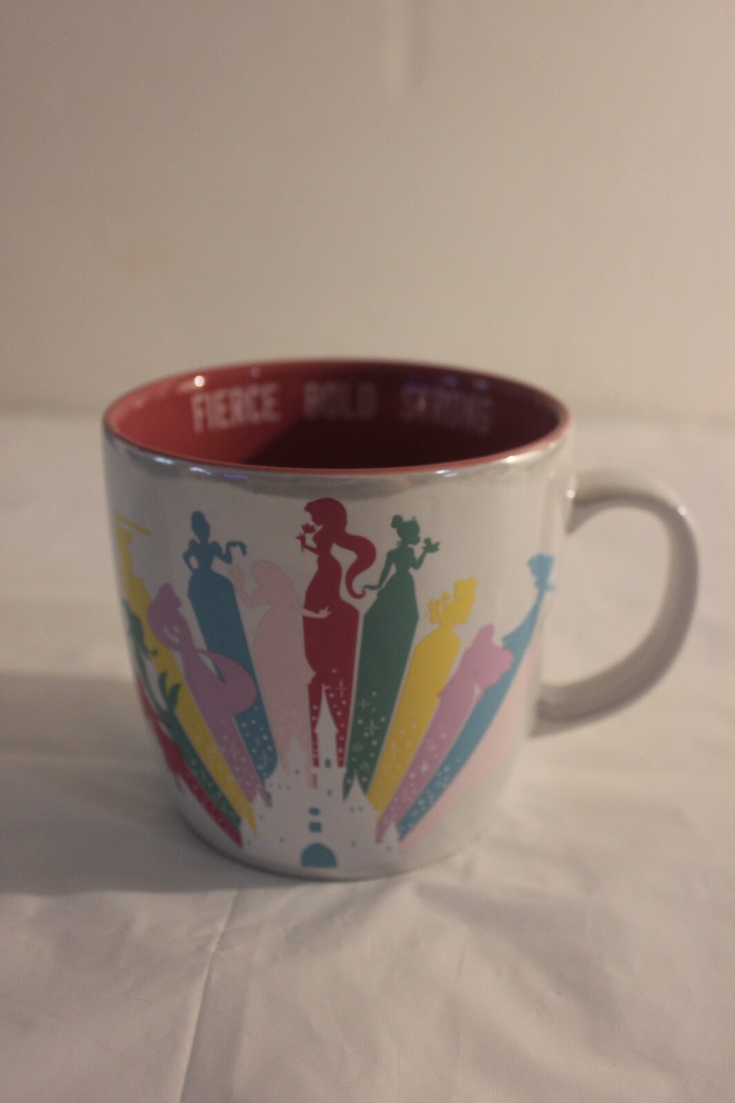 Disney Princesses "Fierce Bold Strong" Large Ceramic Mug Fantasyland New