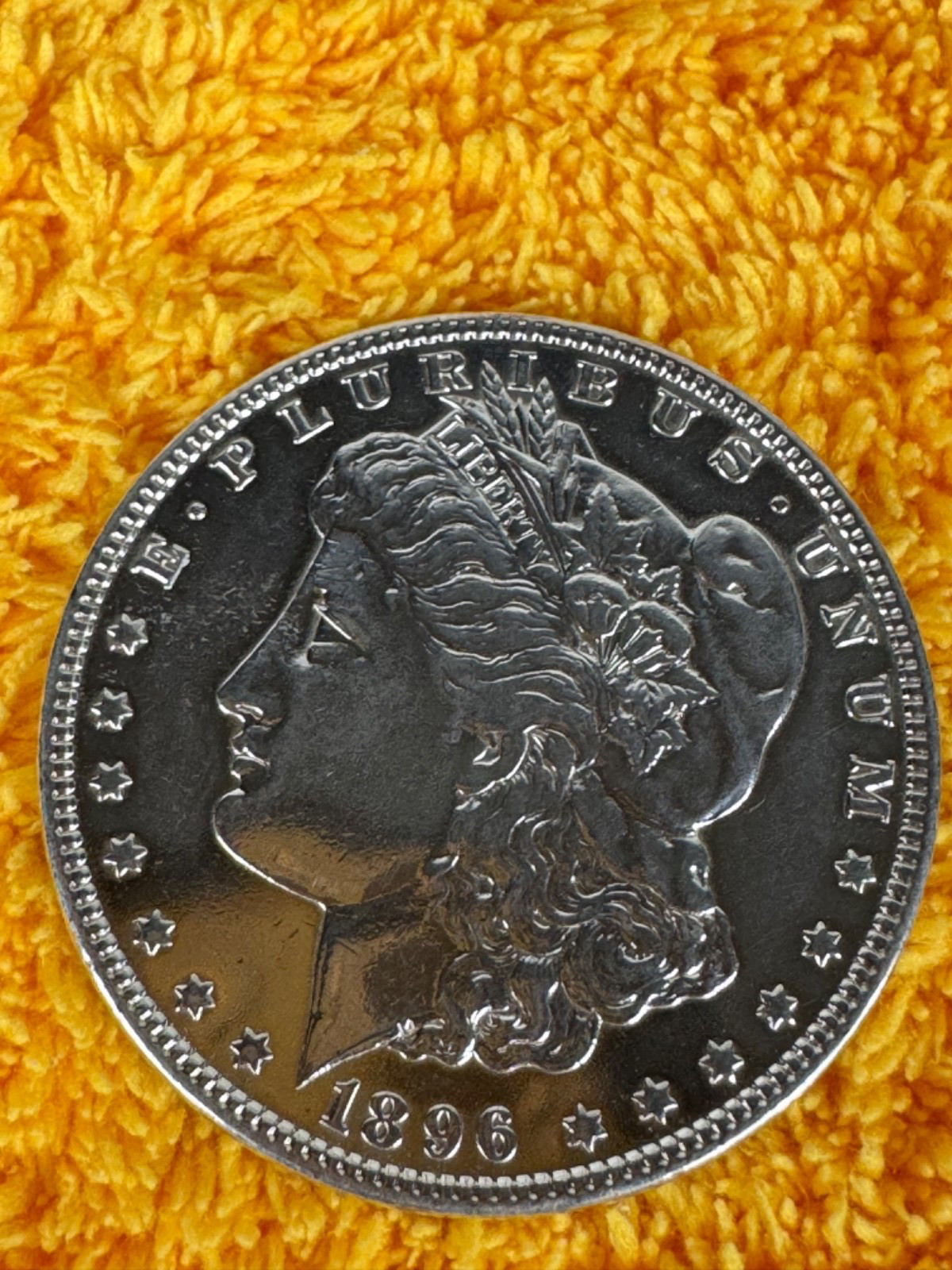 1896-P Morgan Silver Dollar Absolutely Super Fine Detail 7 Tail Feathers 610