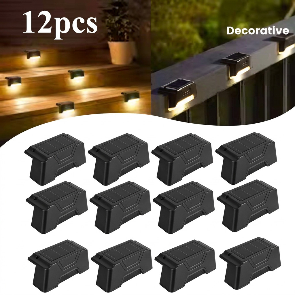 4-20x LED Solar Power Fence Wall Lights Outdoor Garden Stairs Step  Walkway Lamp