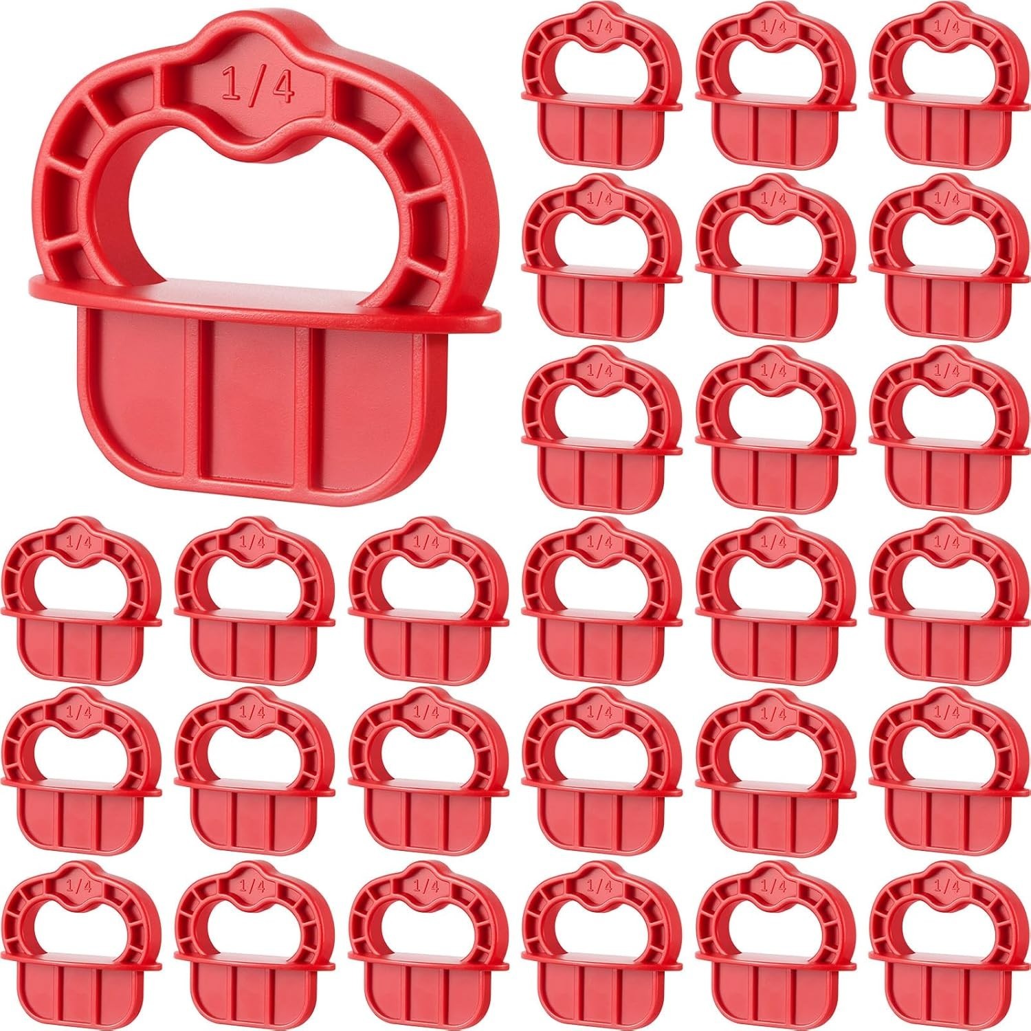 30 Pcs Red 1/4 Inch Deck Board Spacers Easy Pull Jig Ring Decking Tool