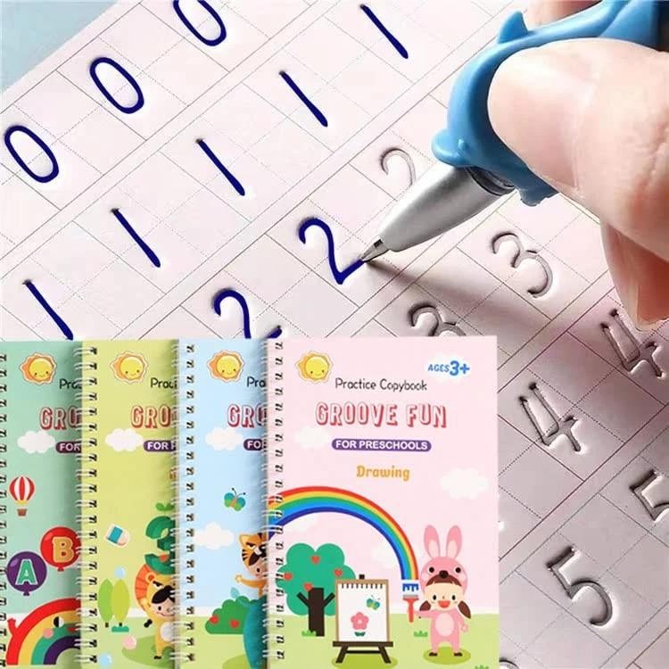 Handwriting Book Practice for Kids,reusable Grooved Handwriting Workbooks,writ w