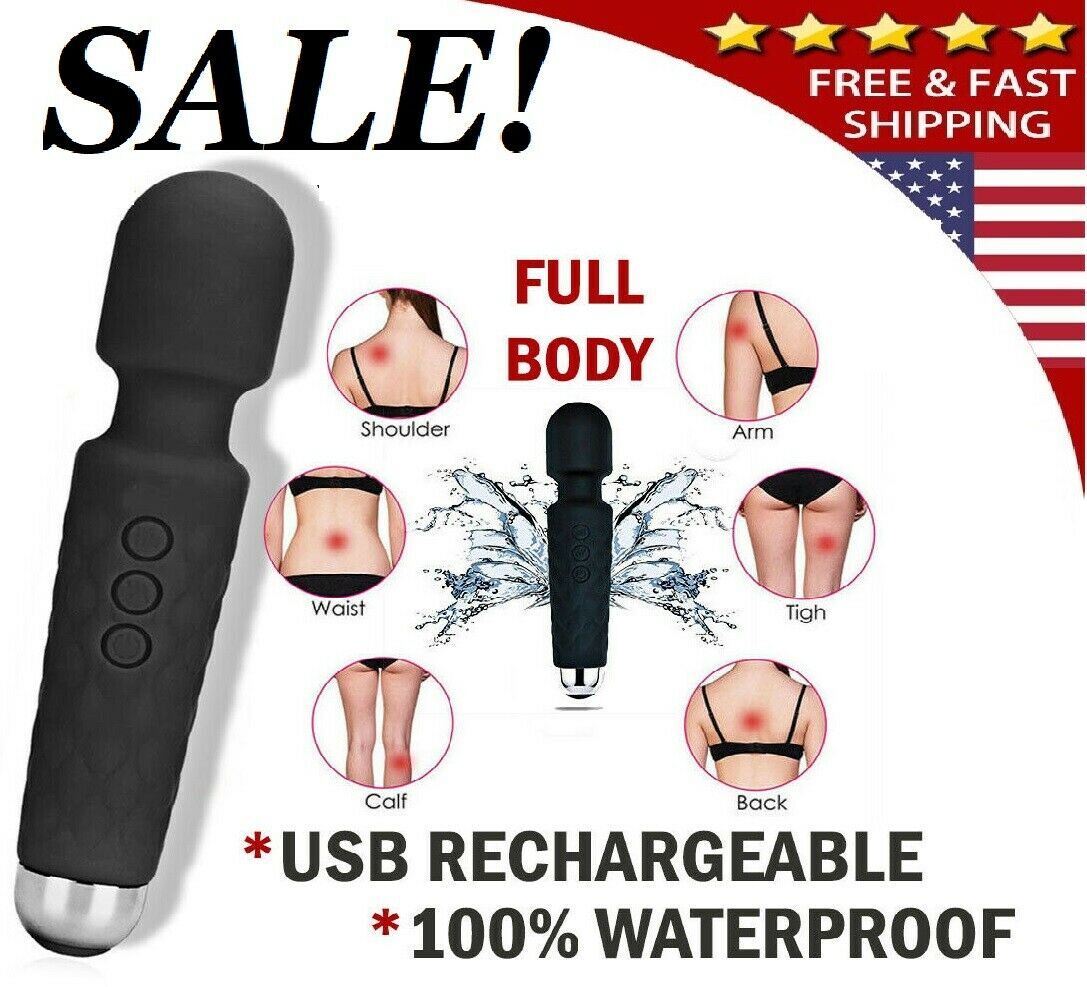20 Speed Handheld Massager Wand Vibrating Massage Magic Full Body Therapy Motor