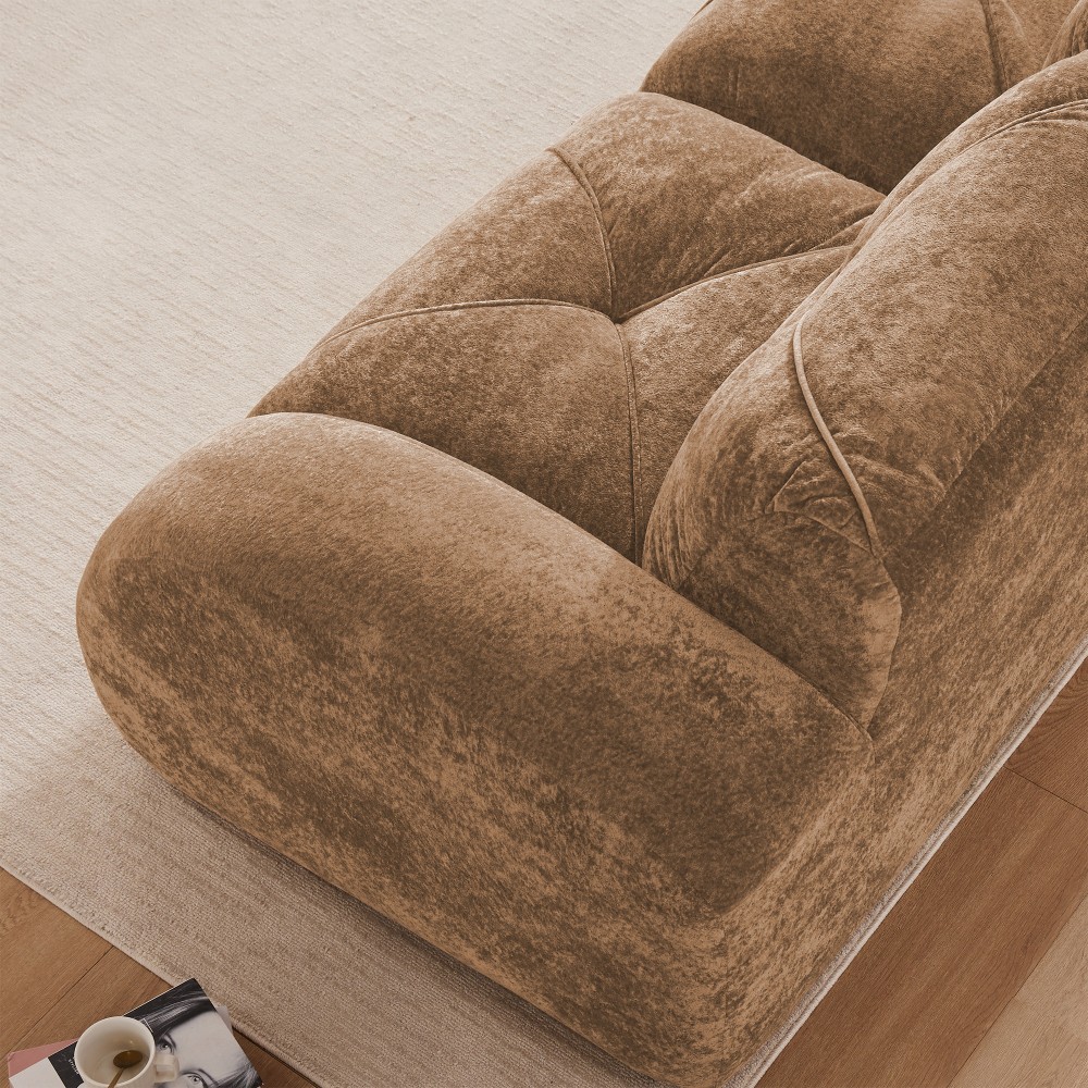 Comfy Velvet Cloud Couch 4-Seater Modular Sofa Set No Assembly