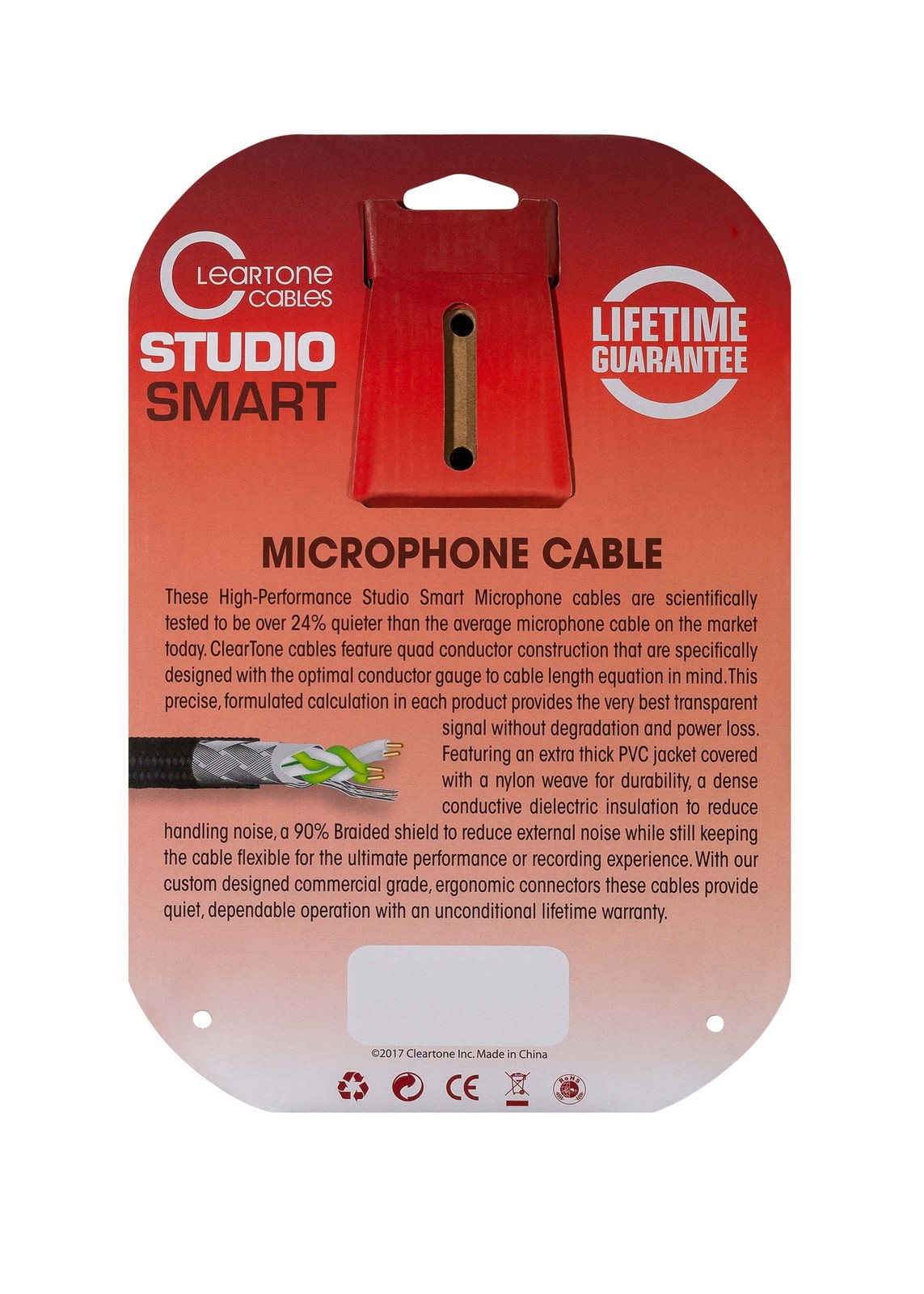 Cleartone 10-Foot Stage Smart Microphone Cable, 24 AWG - 1 Pack