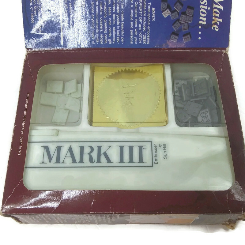 Vintage 1985 Mark III Changeable Embossing Kit Sun Hill