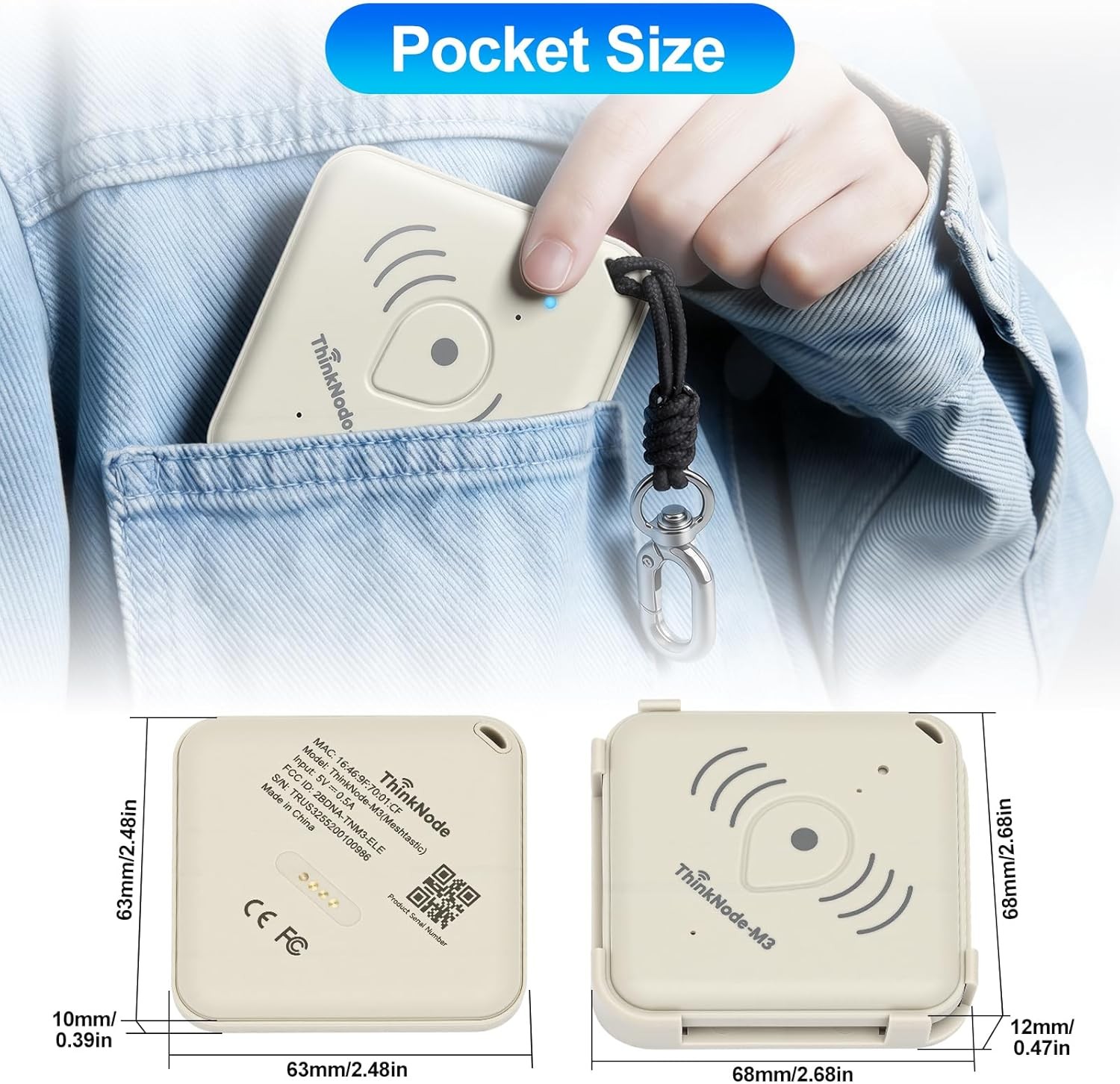 Portable LoRa GPS Tracker 915MHz Meshtastic Mesh Device No Monthly Fee Bluetooth