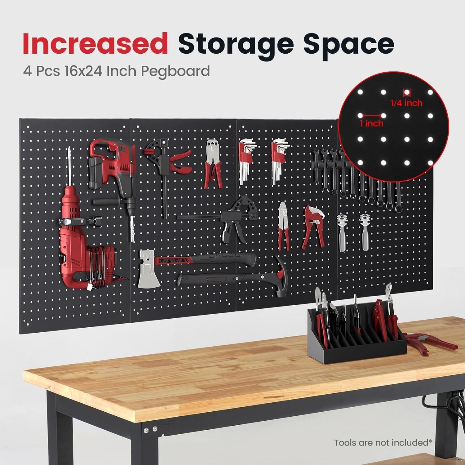 Work Table for Garage 60 Inch Workbench with Storage Adjustable Height Rubber Wo
