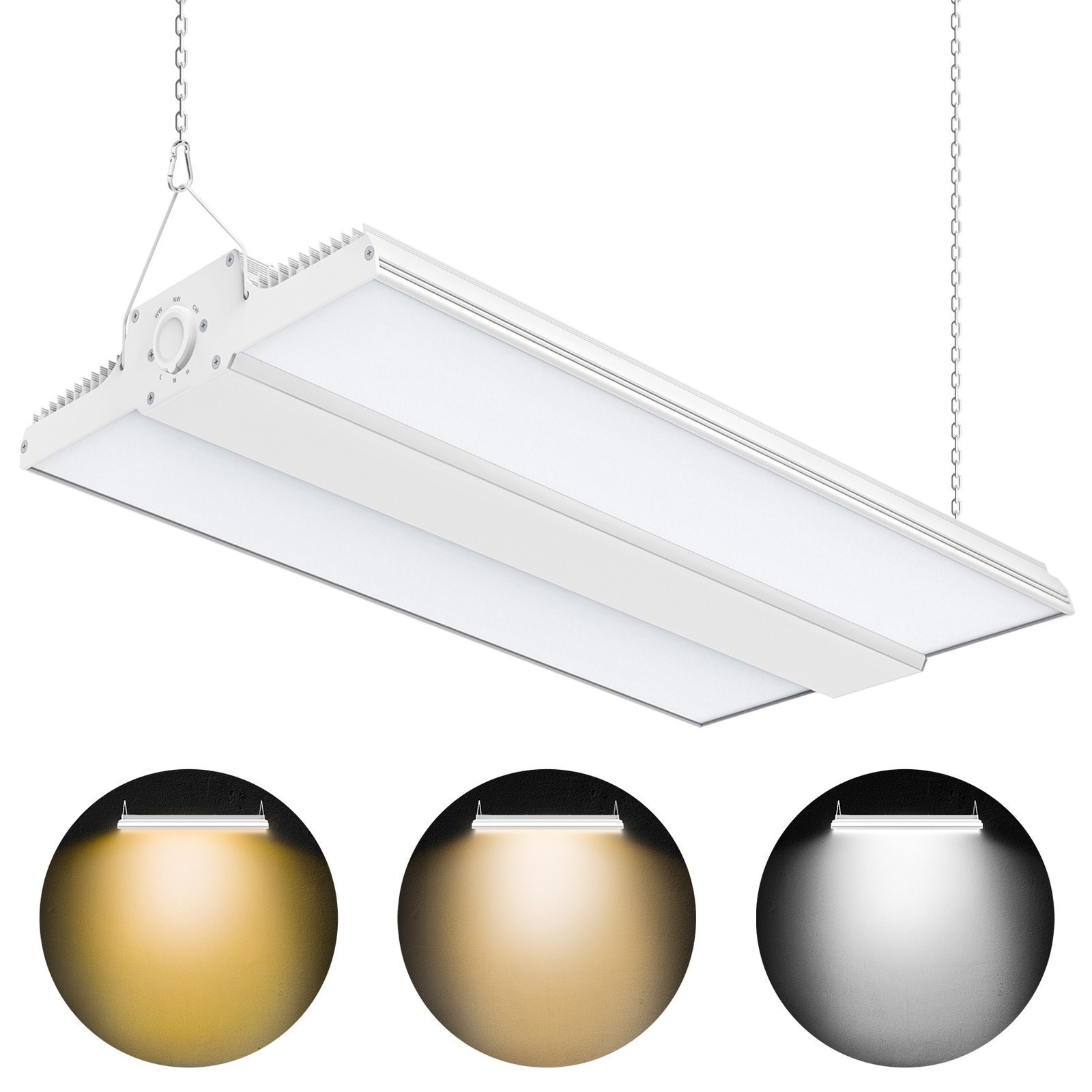 LED Linear High Bay Light 400W 3000K/4000K/5000K Adjustable Warehouse Lighting