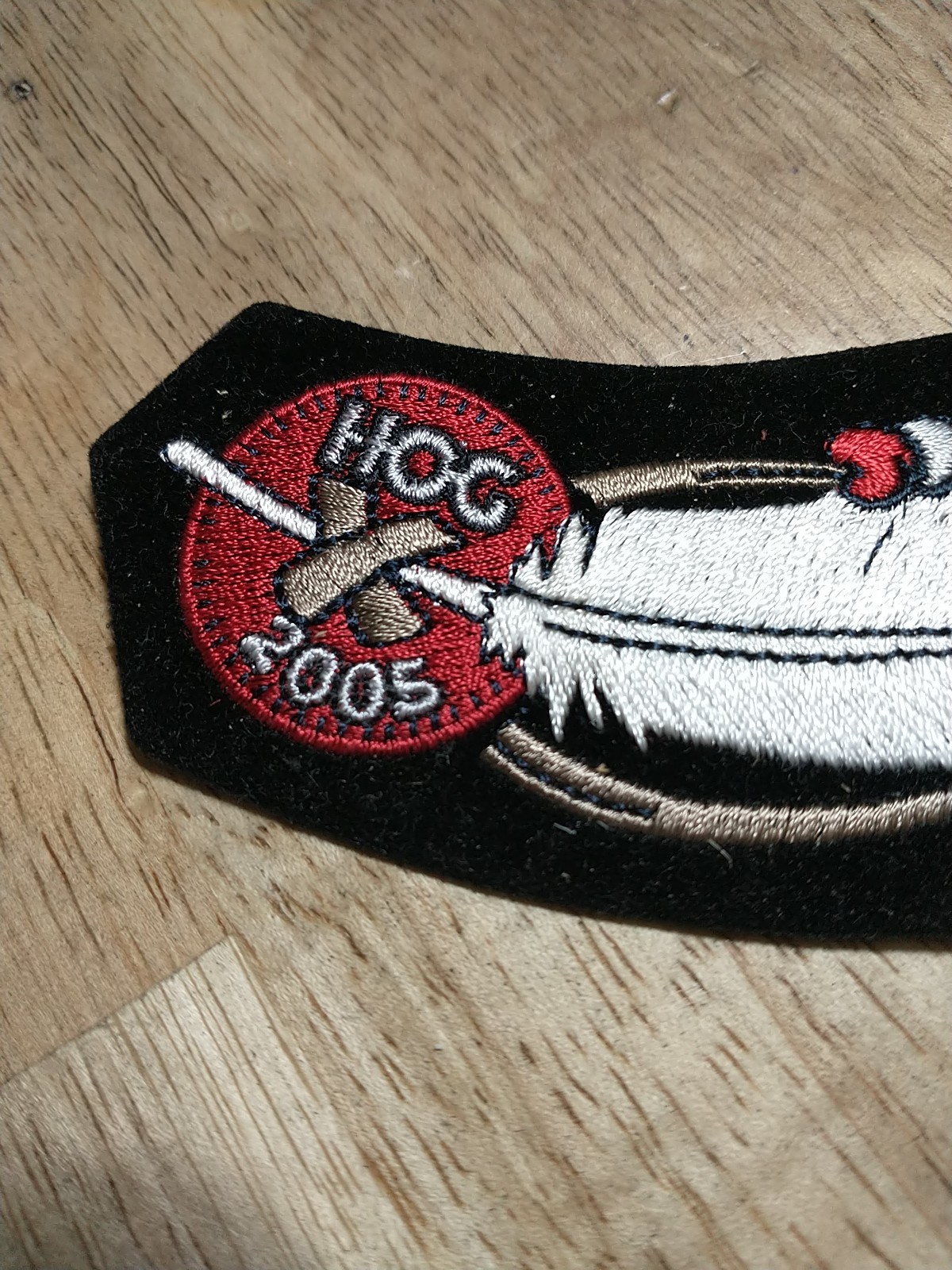 HARLEY DAVIDSON Embroidered Patch HARLEY OWNERS GROUP 2005 HOG ROCKER PATCH 6X2"