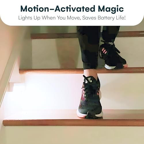 Wireless LED Stair Lights with Motion Sensor - 3-Pack Battery Operated 3 Pack
