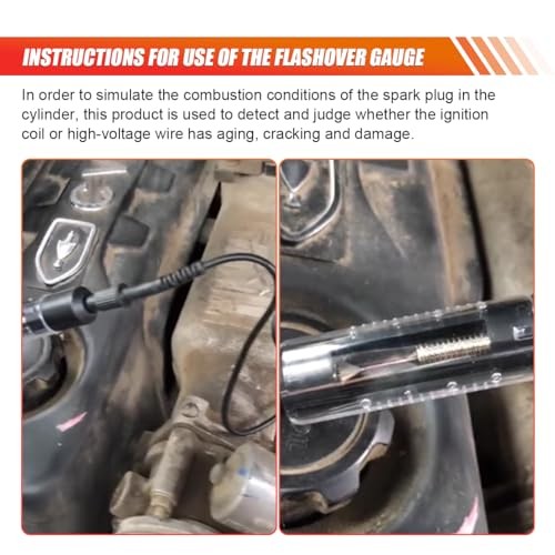 Car Spark Plug Tester Tool, Adjustable Spark Plug Diagnostic Tool with Cable,